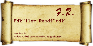 Füller Renátó névjegykártya